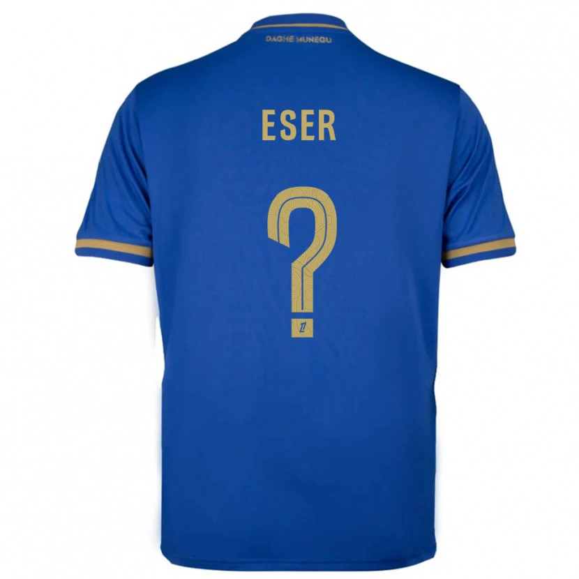 Danxen Bambino Maglia Allan Eser #0 Blu Oro Kit Gara Away 2025/26 Maglietta