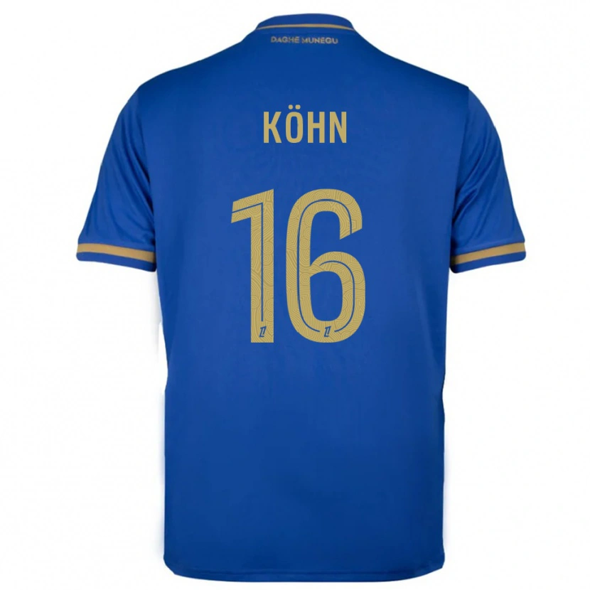 Danxen Bambino Maglia Philipp Köhn #16 Blu Oro Kit Gara Away 2025/26 Maglietta