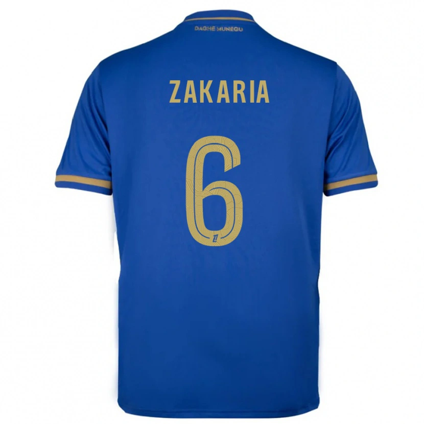 Danxen Bambino Maglia Denis Zakaria #6 Blu Oro Kit Gara Away 2025/26 Maglietta