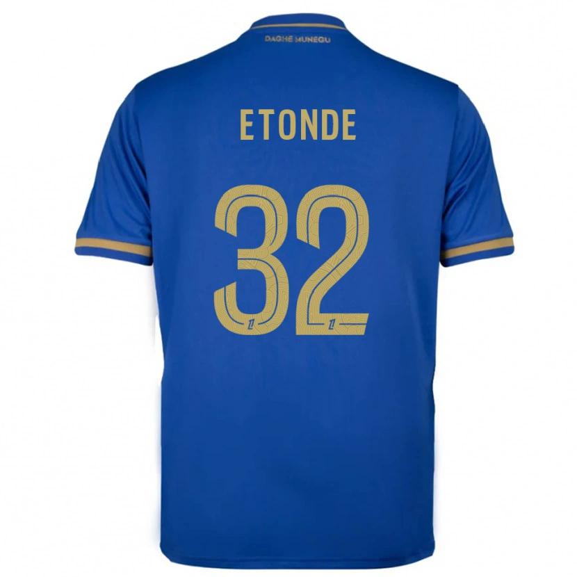Danxen Bambino Maglia Romaric Etonde #32 Blu Oro Kit Gara Away 2025/26 Maglietta