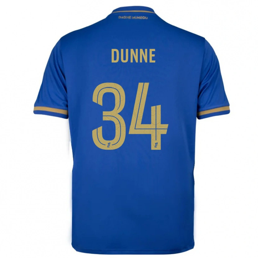 Danxen Bambino Maglia David Dunne #34 Blu Oro Kit Gara Away 2025/26 Maglietta