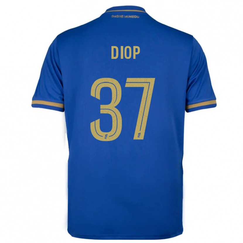 Danxen Bambino Maglia Edan Diop #37 Blu Oro Kit Gara Away 2025/26 Maglietta