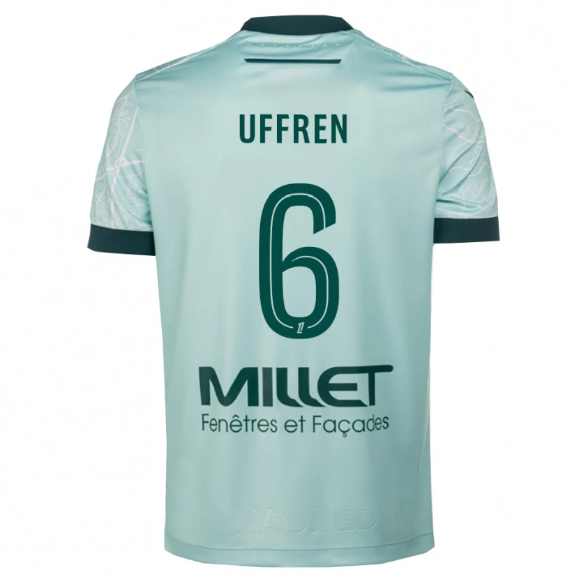 Danxen Bambino Maglia Manon Uffren #6 Verde Bianco Kit Gara Away 2025/26 Maglietta