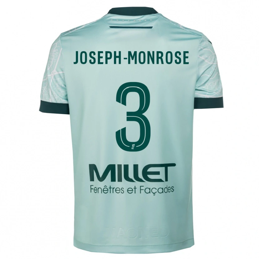 Danxen Bambino Maglia Florian Joseph-Monrose #3 Verde Bianco Kit Gara Away 2025/26 Maglietta