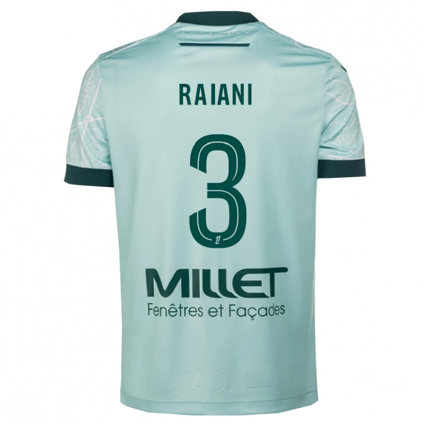 Danxen Bambino Maglia Tom Raiani #3 Verde Bianco Kit Gara Away 2025/26 Maglietta