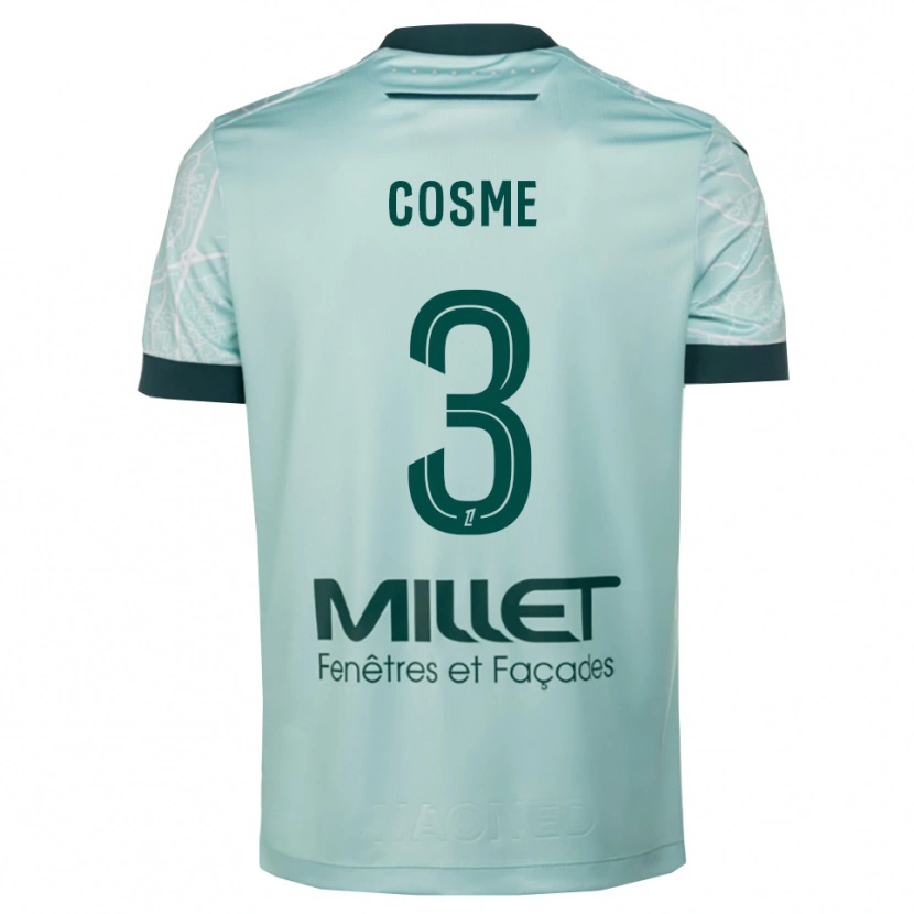 Danxen Bambino Maglia Caitlin Cosme #3 Verde Bianco Kit Gara Away 2025/26 Maglietta