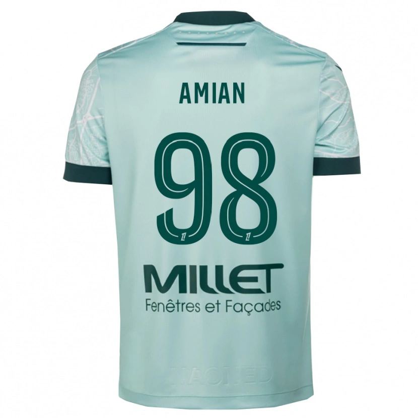 Danxen Bambino Maglia Kelvin Amian #98 Verde Bianco Kit Gara Away 2025/26 Maglietta