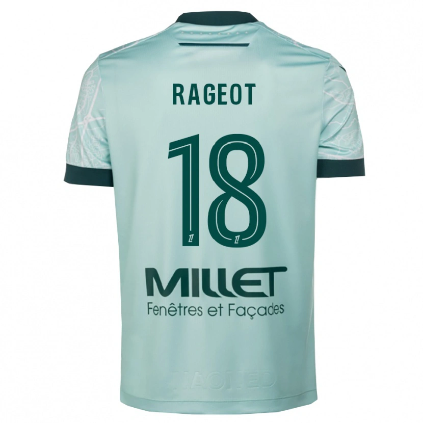 Danxen Bambino Maglia Lalie Rageot #18 Verde Bianco Kit Gara Away 2025/26 Maglietta