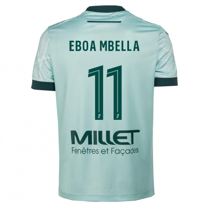 Danxen Bambino Maglia Eden Eboa Mbella #11 Verde Bianco Kit Gara Away 2025/26 Maglietta