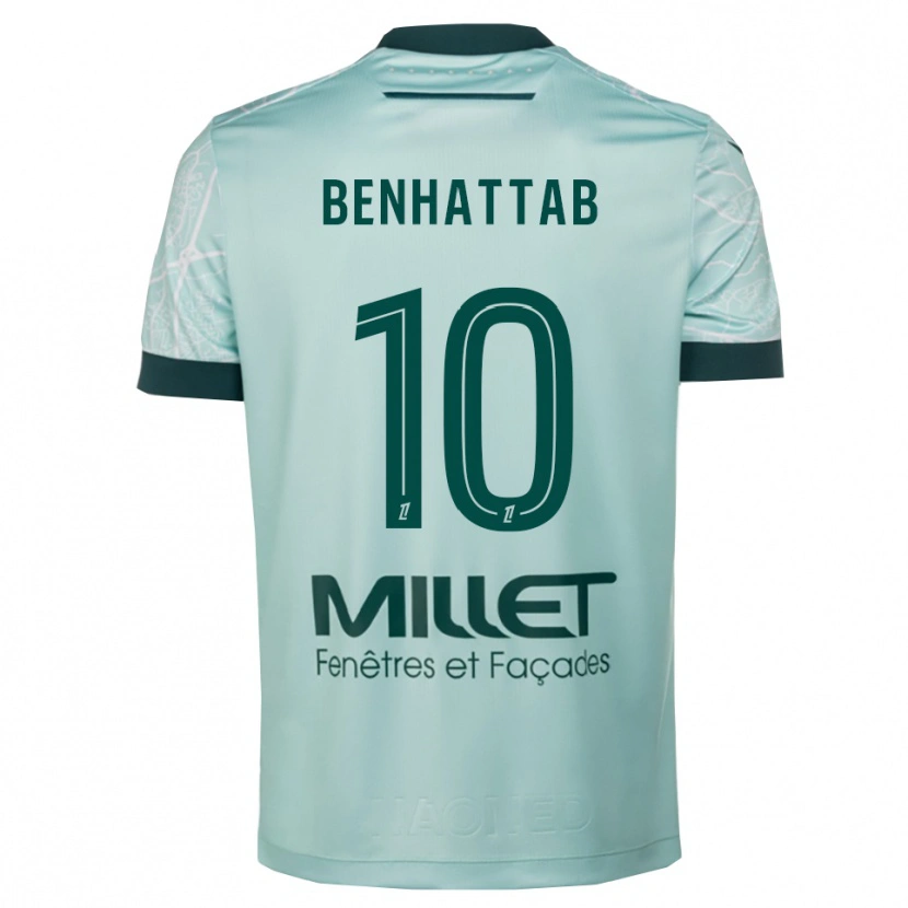 Danxen Bambino Maglia Yassine Benhattab #10 Verde Bianco Kit Gara Away 2025/26 Maglietta
