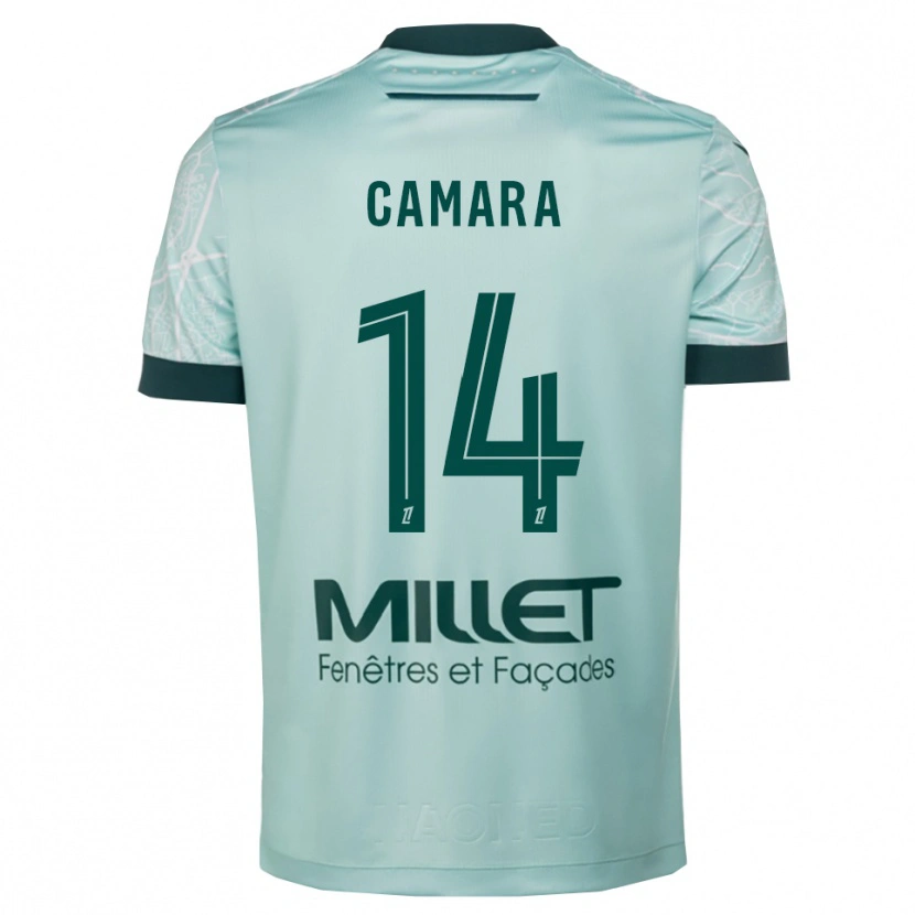 Danxen Bambino Maglia Klaus Camara #14 Verde Bianco Kit Gara Away 2025/26 Maglietta
