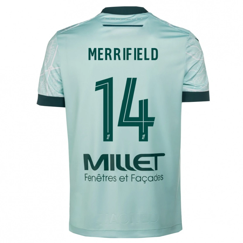 Danxen Bambino Maglia Loan Merrifield #14 Verde Bianco Kit Gara Away 2025/26 Maglietta