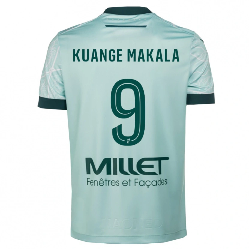 Danxen Bambino Maglia Jordi Kuange Makala #9 Verde Bianco Kit Gara Away 2025/26 Maglietta