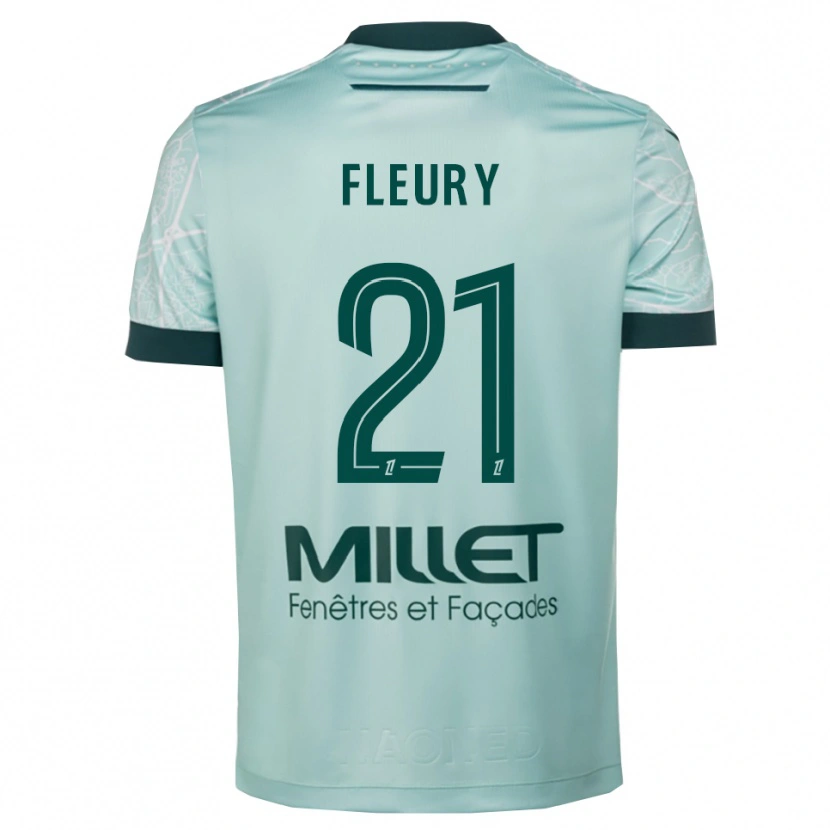 Danxen Bambino Maglia Louise Fleury #21 Verde Bianco Kit Gara Away 2025/26 Maglietta