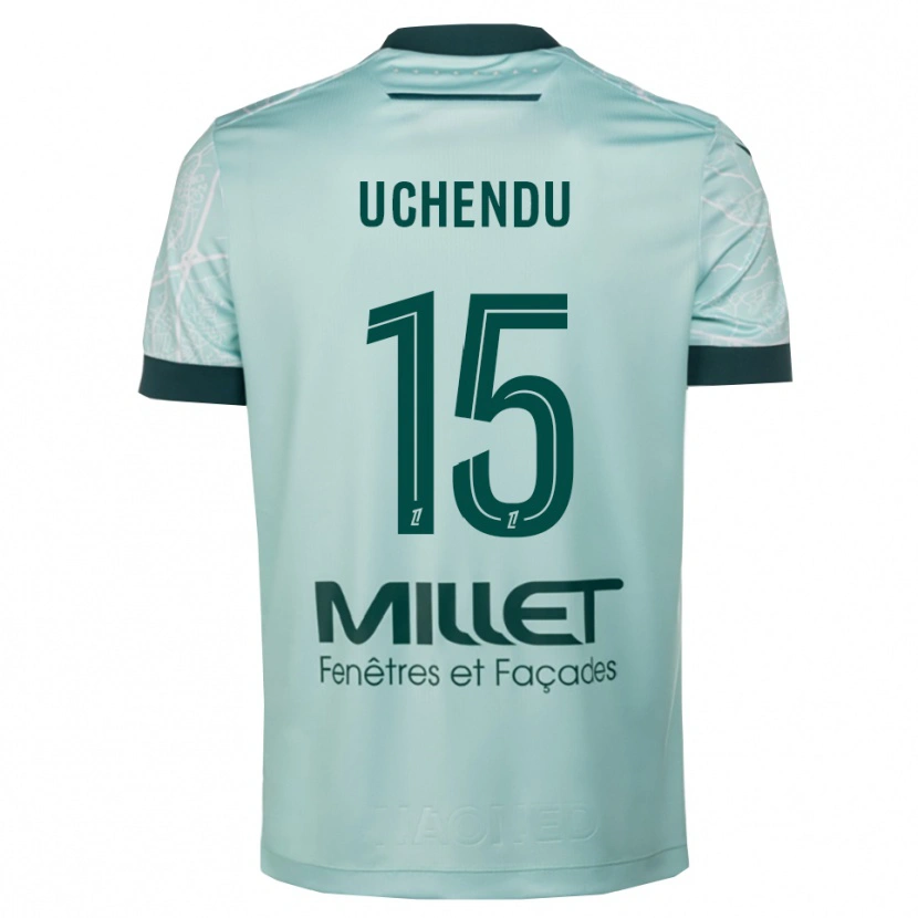 Danxen Bambino Maglia Chinaza Uchendu #15 Verde Bianco Kit Gara Away 2025/26 Maglietta