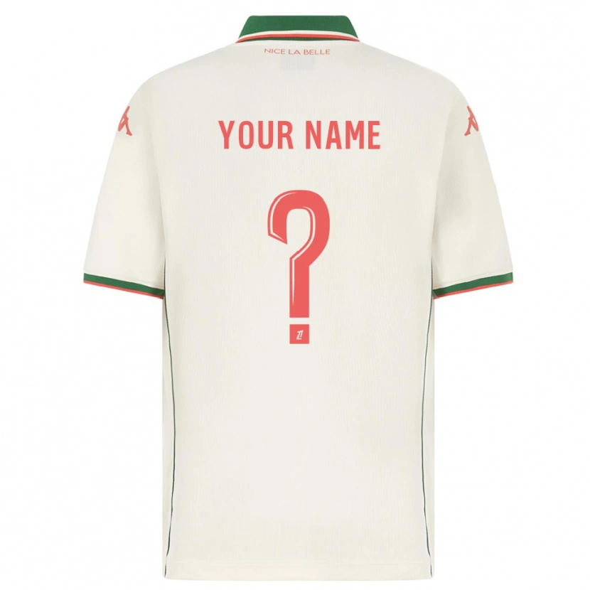 Danxen Bambino Maglia Il Tuo Nome #0 Bianco Verde Kit Gara Away 2025/26 Maglietta