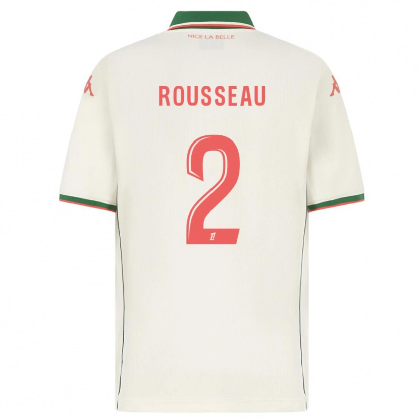 Danxen Bambino Maglia Marina Rousseau #2 Bianco Verde Kit Gara Away 2025/26 Maglietta