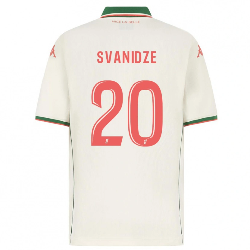 Danxen Bambino Maglia Andria Svanidze #20 Bianco Verde Kit Gara Away 2025/26 Maglietta