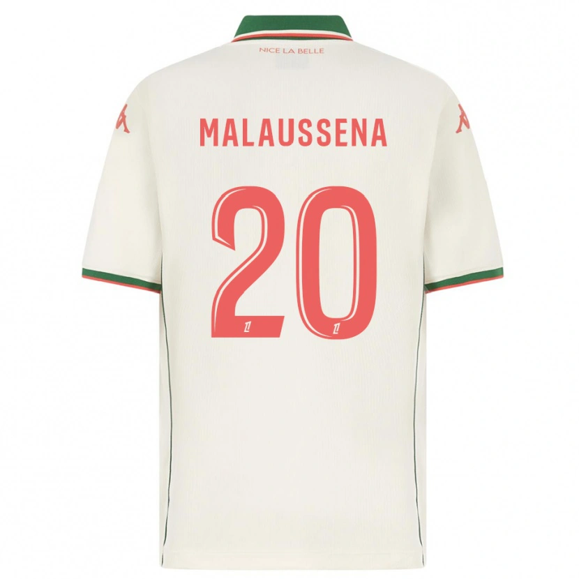 Danxen Bambino Maglia Angela Malaussena #20 Bianco Verde Kit Gara Away 2025/26 Maglietta