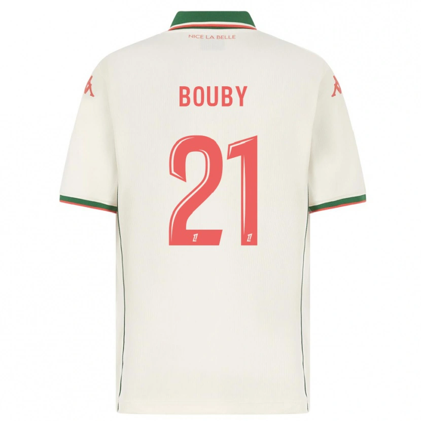 Danxen Bambino Maglia Coline Bouby #21 Bianco Verde Kit Gara Away 2025/26 Maglietta