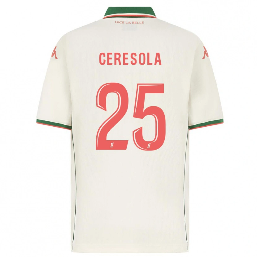 Danxen Bambino Maglia Manon Ceresola #25 Bianco Verde Kit Gara Away 2025/26 Maglietta
