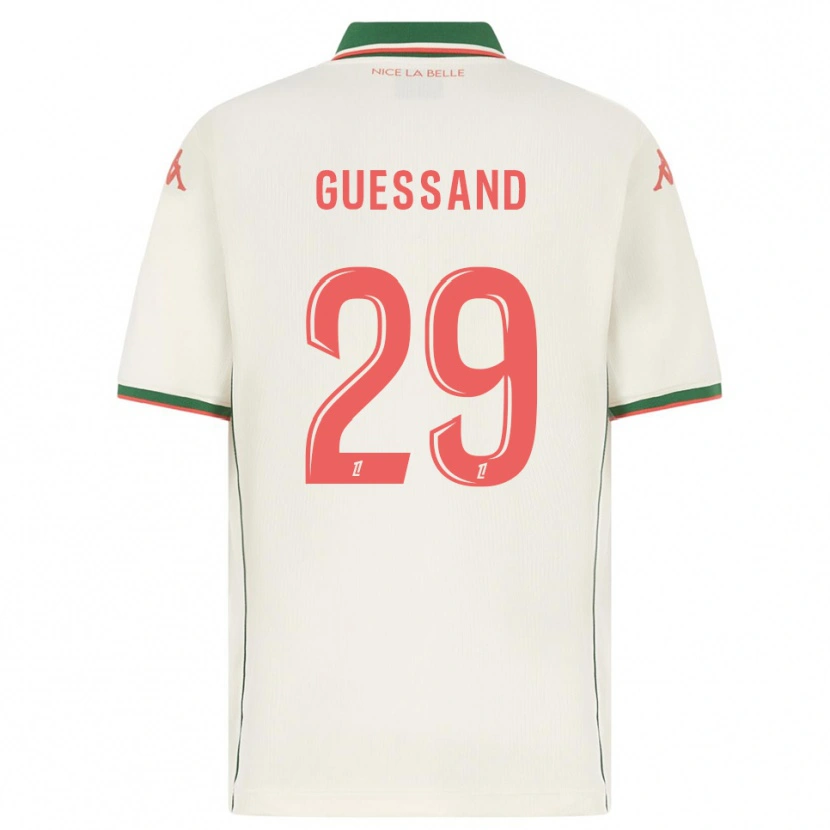 Danxen Bambino Maglia Evann Guessand #29 Bianco Verde Kit Gara Away 2025/26 Maglietta