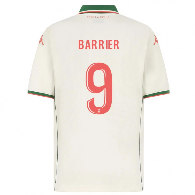 Danxen Bambino Maglia Inès Barrier #9 Bianco Verde Kit Gara Away 2025/26 Maglietta