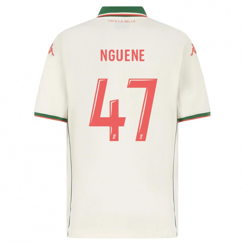 Danxen Bambino Maglia Bernard Nguene #47 Bianco Verde Kit Gara Away 2025/26 Maglietta
