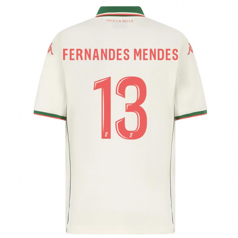 Danxen Bambino Maglia Mathis Fernandes Mendes #13 Bianco Verde Kit Gara Away 2025/26 Maglietta
