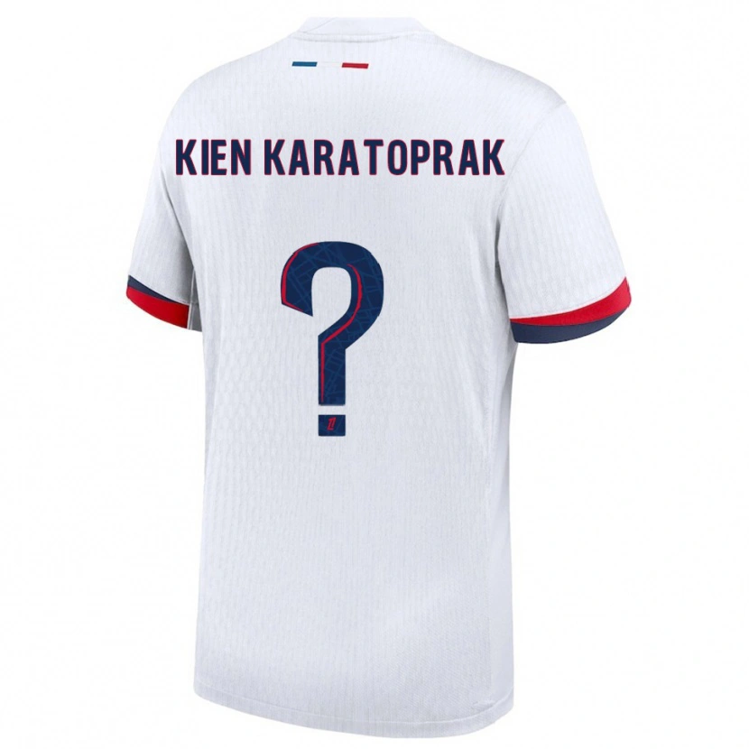 Danxen Bambino Maglia Kenan Kien Karatoprak #0 Bianco Rosso Kit Gara Away 2025/26 Maglietta