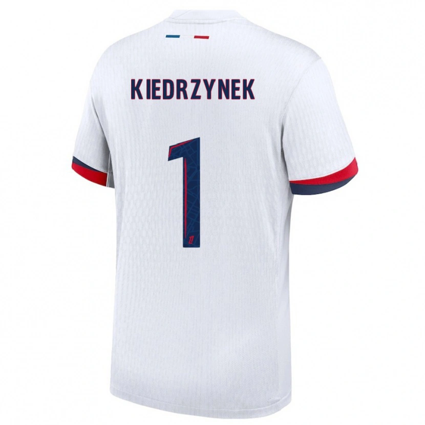 Danxen Bambino Maglia Katarzyna Kiedrzynek #1 Bianco Rosso Kit Gara Away 2025/26 Maglietta