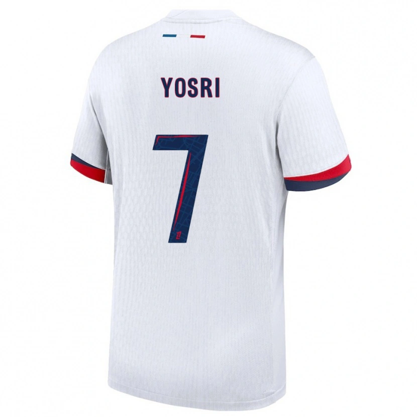Danxen Bambino Maglia Bouzid Yosri #7 Bianco Rosso Kit Gara Away 2025/26 Maglietta
