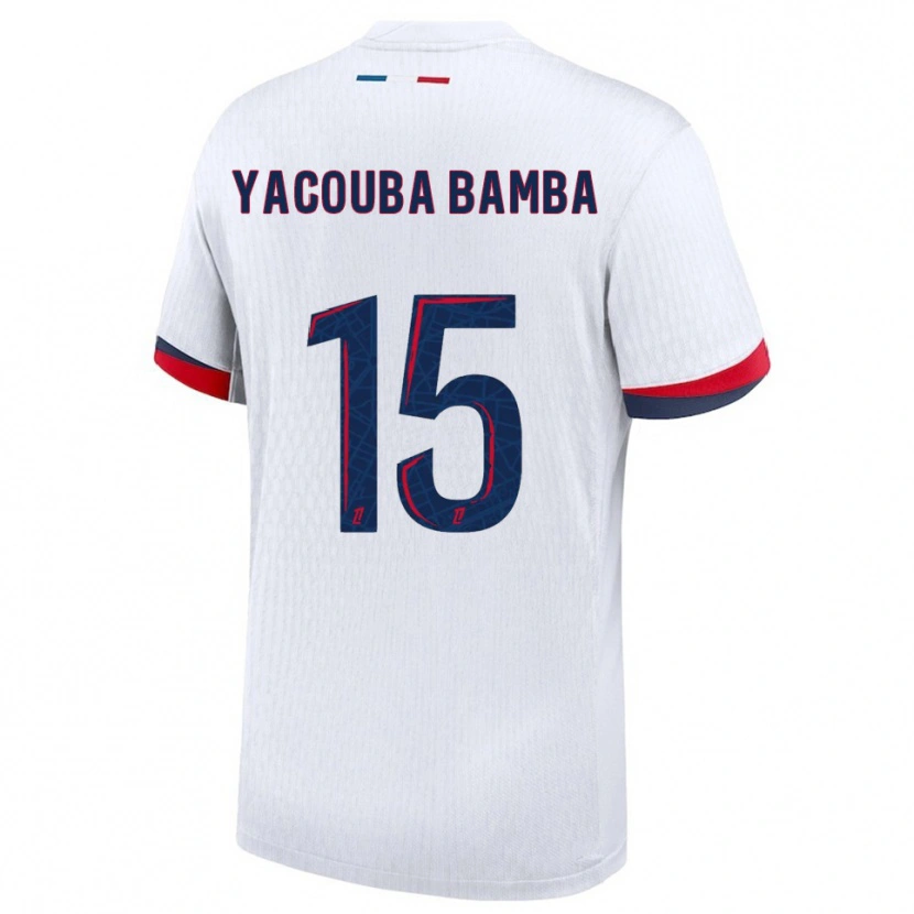 Danxen Bambino Maglia Ben Yacouba Bamba #15 Bianco Rosso Kit Gara Away 2025/26 Maglietta