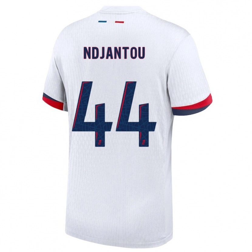 Danxen Bambino Maglia Quentin Ndjantou #44 Bianco Rosso Kit Gara Away 2025/26 Maglietta