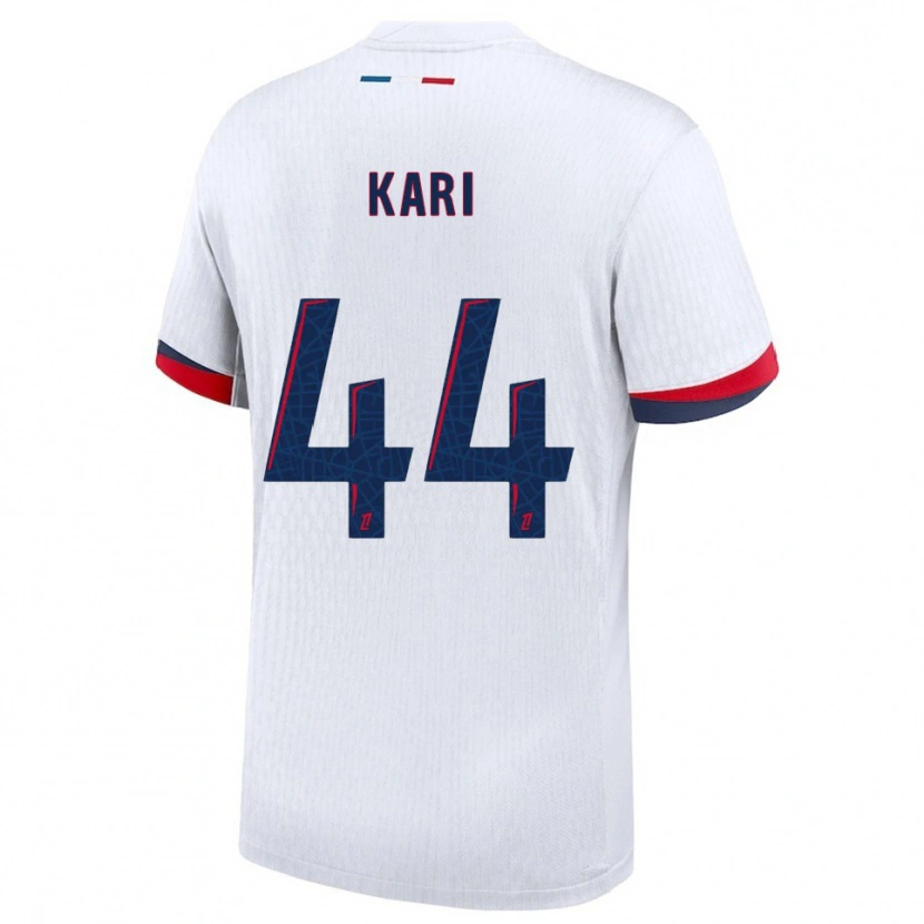 Danxen Bambino Maglia Ayman Kari #44 Bianco Rosso Kit Gara Away 2025/26 Maglietta