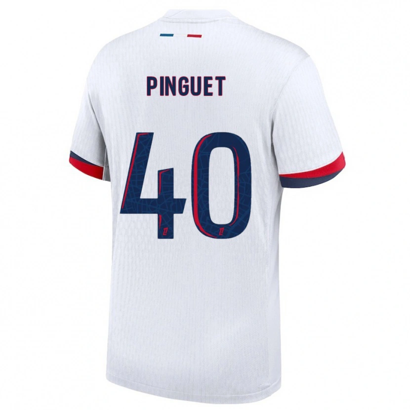 Danxen Bambino Maglia Alice Pinguet #40 Bianco Rosso Kit Gara Away 2025/26 Maglietta