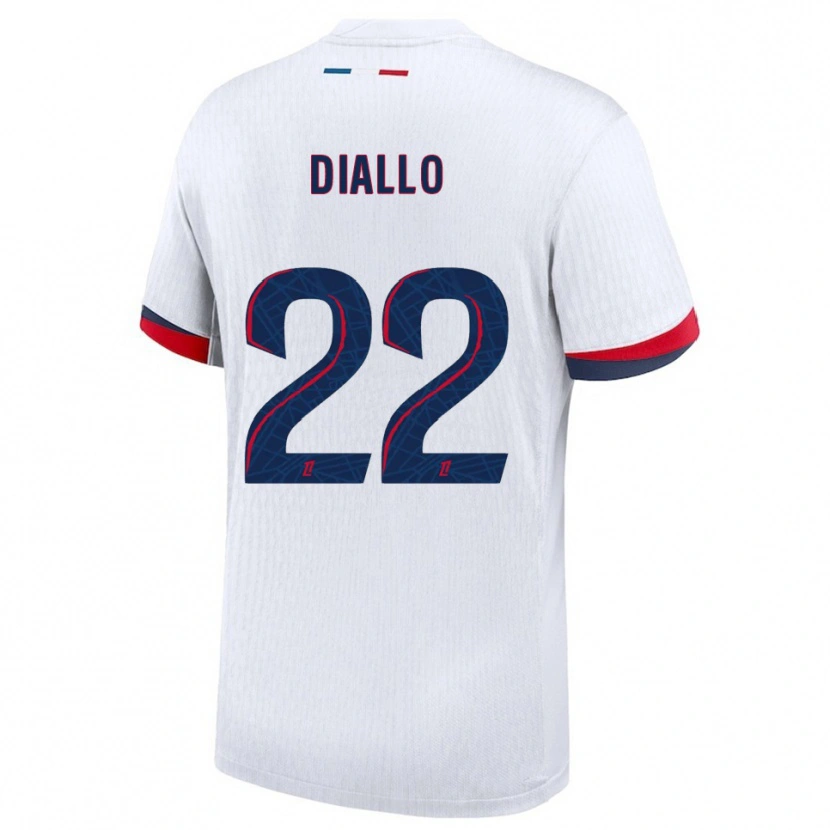 Danxen Bambino Maglia Abdou Diallo #22 Bianco Rosso Kit Gara Away 2025/26 Maglietta
