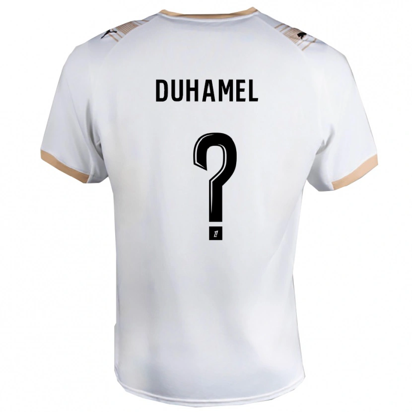 Danxen Bambino Maglia Lino Duhamel #0 Bianco Nero Kit Gara Away 2025/26 Maglietta