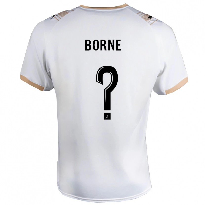 Danxen Bambino Maglia Melvin Borne #0 Bianco Nero Kit Gara Away 2025/26 Maglietta