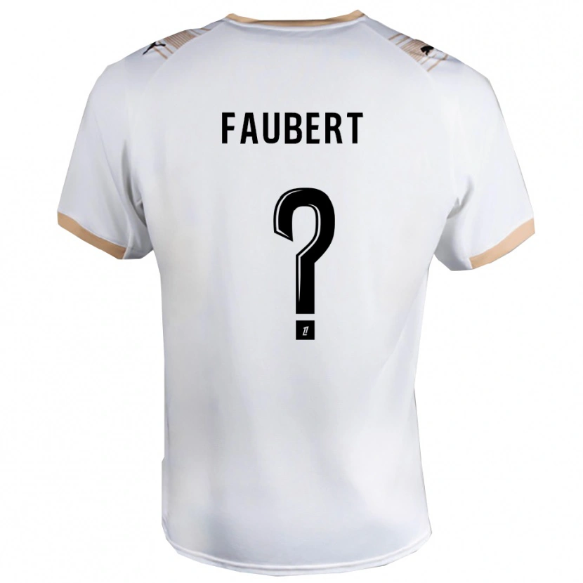 Danxen Bambino Maglia Noam Faubert #0 Bianco Nero Kit Gara Away 2025/26 Maglietta
