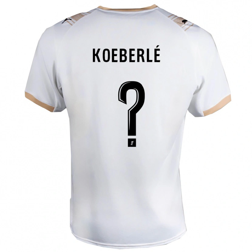 Danxen Bambino Maglia Samuel Koeberlé #0 Bianco Nero Kit Gara Away 2025/26 Maglietta