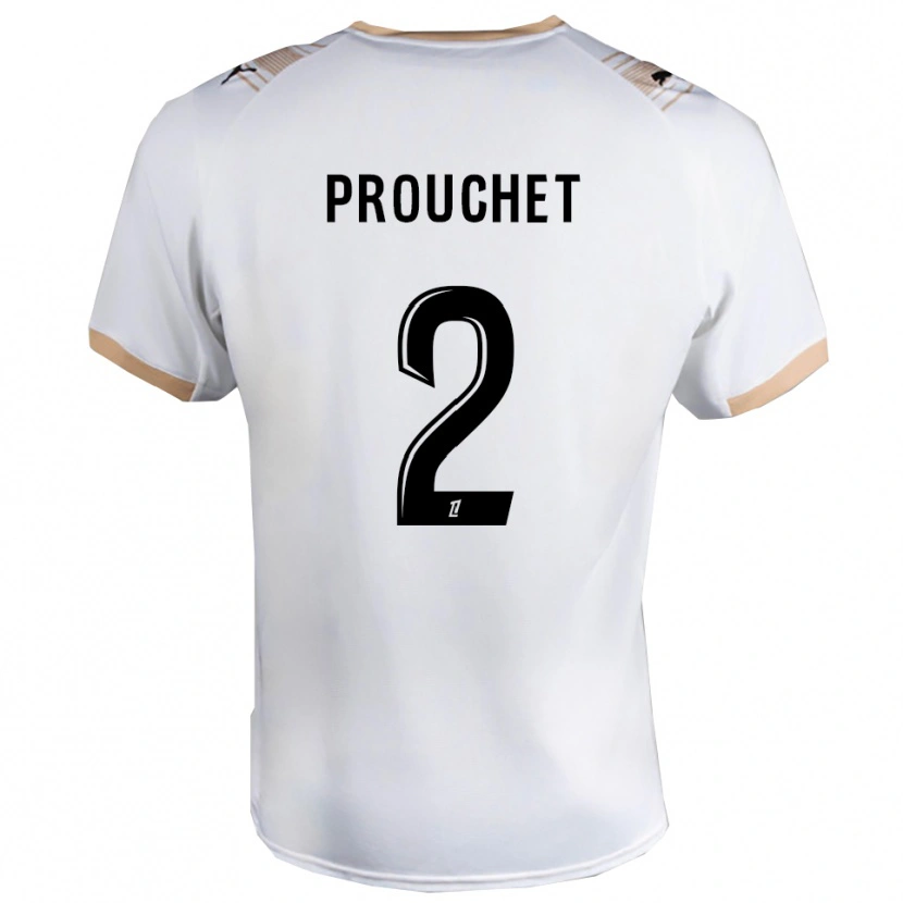 Danxen Bambino Maglia Killian Prouchet #2 Bianco Nero Kit Gara Away 2025/26 Maglietta