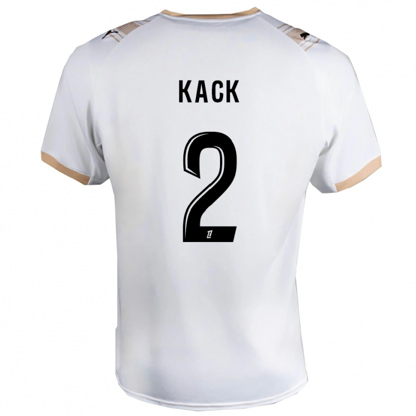 Danxen Bambino Maglia Mathilde Kack #2 Bianco Nero Kit Gara Away 2025/26 Maglietta