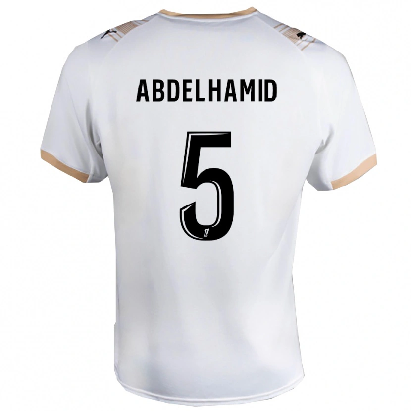 Danxen Bambino Maglia Yunis Abdelhamid #5 Bianco Nero Kit Gara Away 2025/26 Maglietta