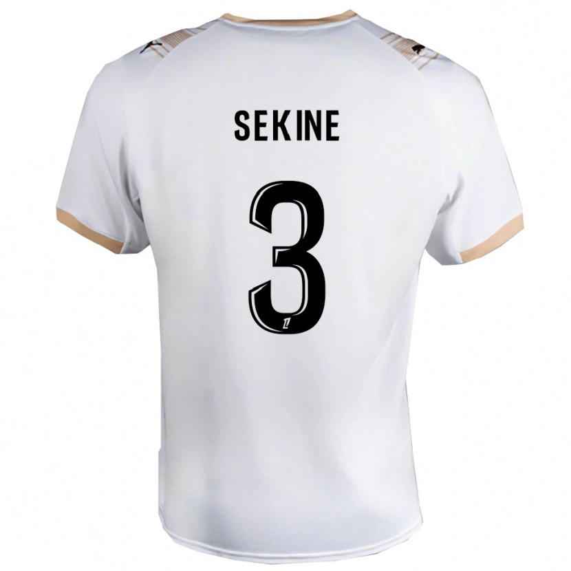 Danxen Bambino Maglia Hiroki Sekine #3 Bianco Nero Kit Gara Away 2025/26 Maglietta