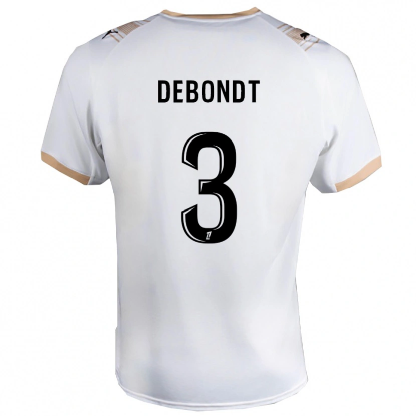 Danxen Bambino Maglia Maël Debondt #3 Bianco Nero Kit Gara Away 2025/26 Maglietta