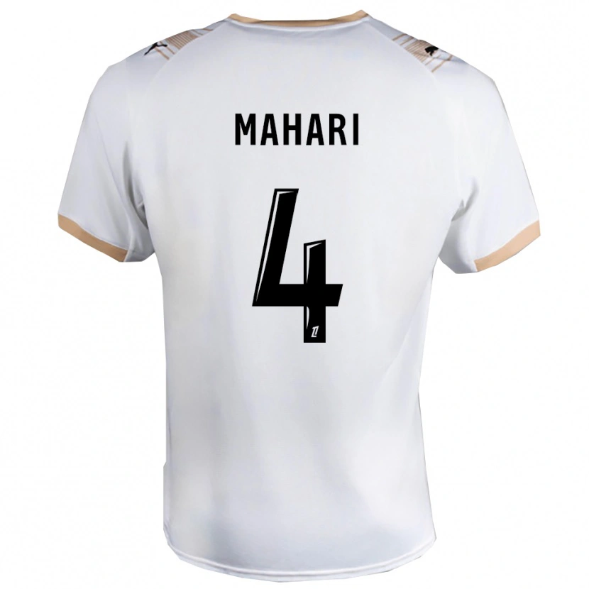 Danxen Bambino Maglia Efdon Mahari #4 Bianco Nero Kit Gara Away 2025/26 Maglietta