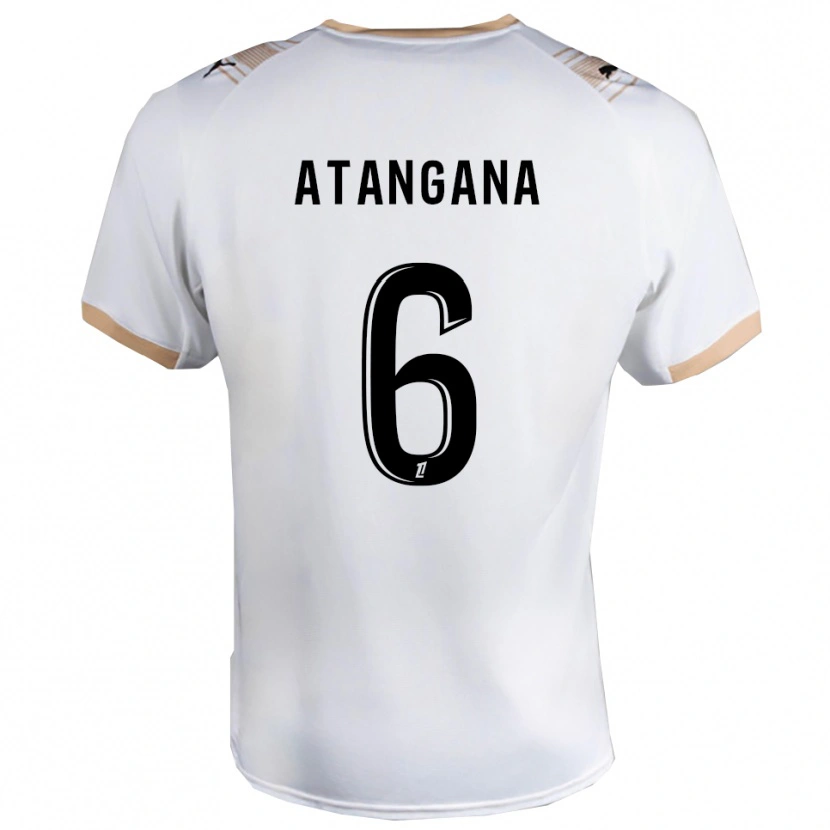 Danxen Bambino Maglia Valentin Atangana #6 Bianco Nero Kit Gara Away 2025/26 Maglietta