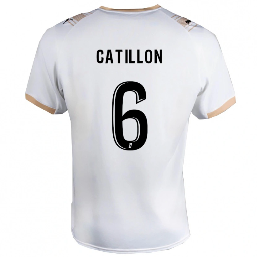 Danxen Bambino Maglia Eithan Catillon #6 Bianco Nero Kit Gara Away 2025/26 Maglietta