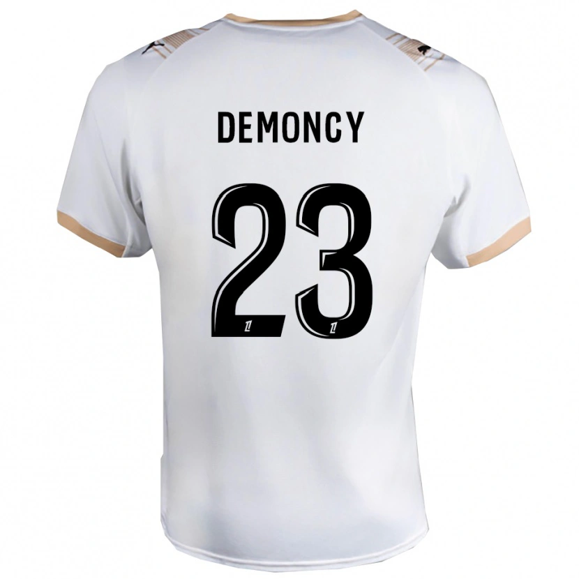 Danxen Bambino Maglia Yohan Demoncy #23 Bianco Nero Kit Gara Away 2025/26 Maglietta